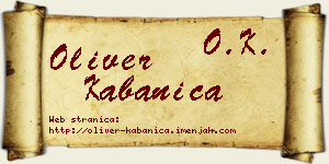 Oliver Kabanica vizit kartica